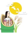 Full Moon and Princess Kaguya Royalty Free Stock Photo